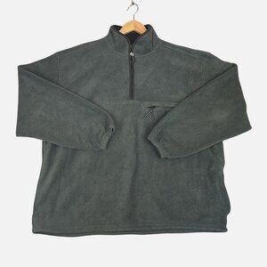 Prospirit Mens 2XL Pullover Green Thick Fleece Half Zip Outdoor Hiking Jacket
